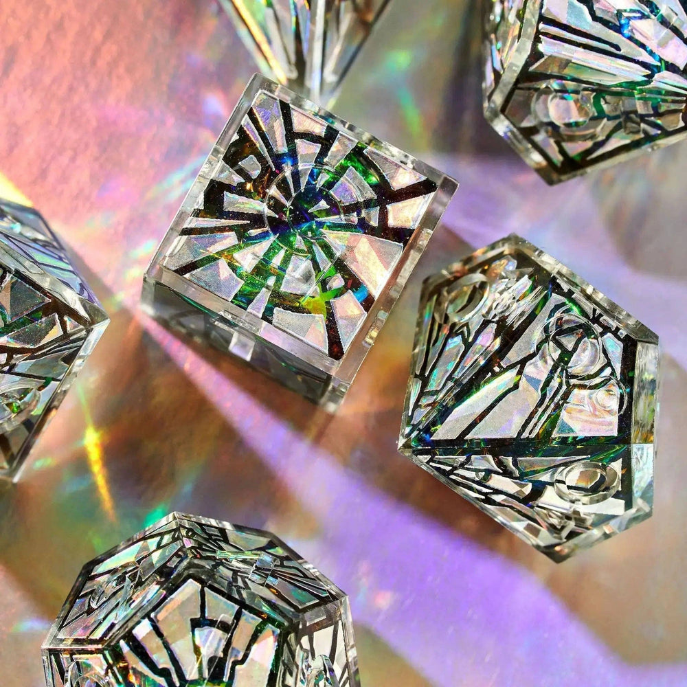 Heart of Glass 7-Piece Iconic Dice Set