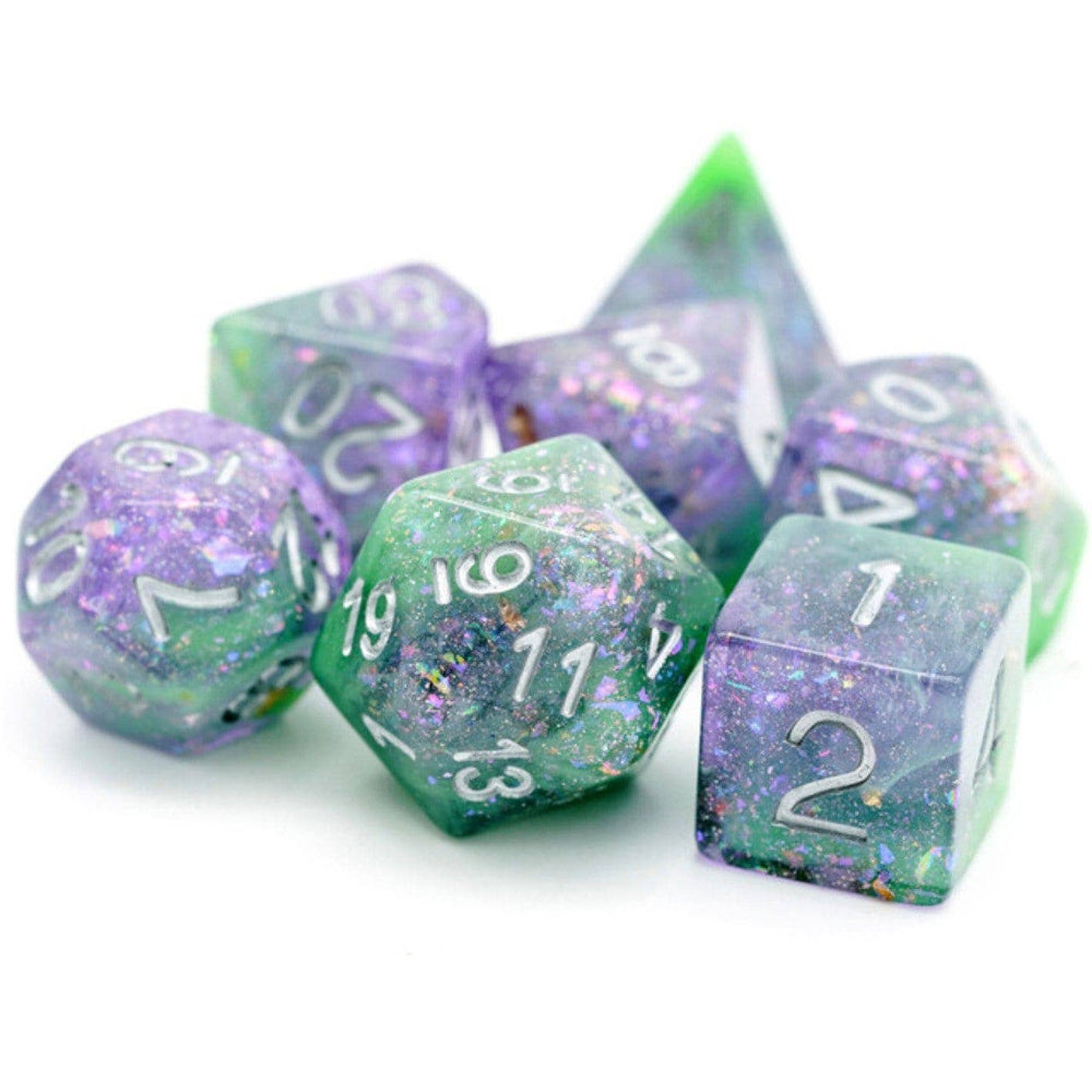 Green & Purple Seabed Treasure Dice Set