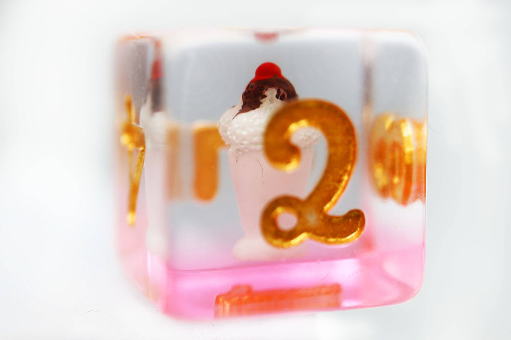 Pastry Pets: Ice Cream Sundae Budgie - Pin & RPG Dice Set