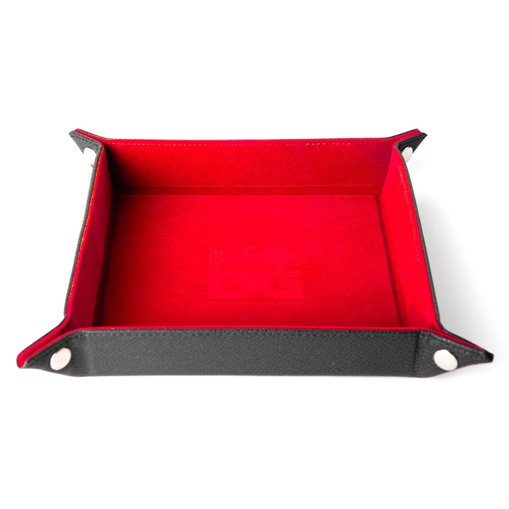 Velvet Folding Dice Tray with Leather Backing (7 Colors): Blue