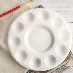 10 Well Round Plastic Paint Palette - 7" diameter Tray