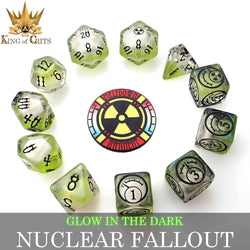 Nuclear Fallout - 11 Dice Set (Glow)