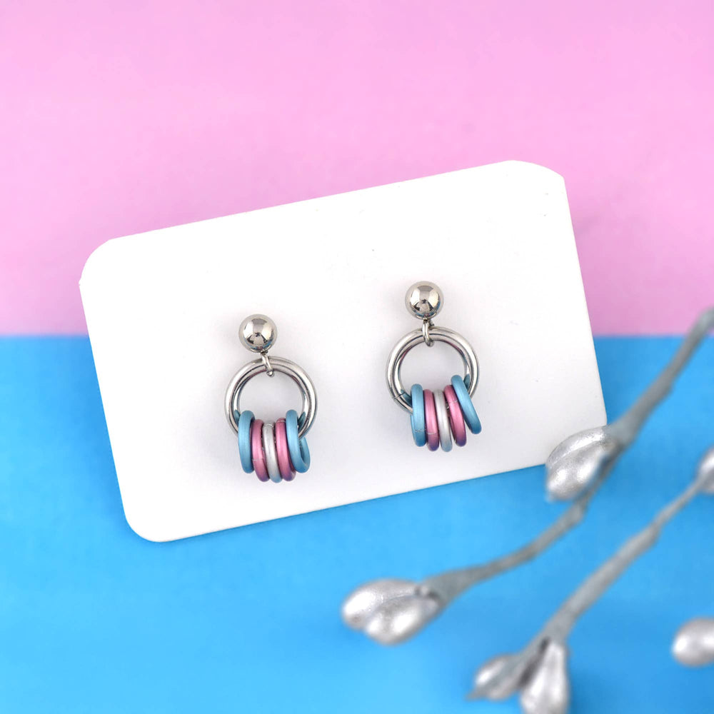 Transgender Pride - Tiny Hoop Flag Earring: Bold