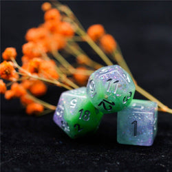 Green & Purple Seabed Treasure Dice Set