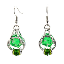 D20 Earrings - LGBTQ Rainbow or Ombre Coil: Rainbow / Purple
