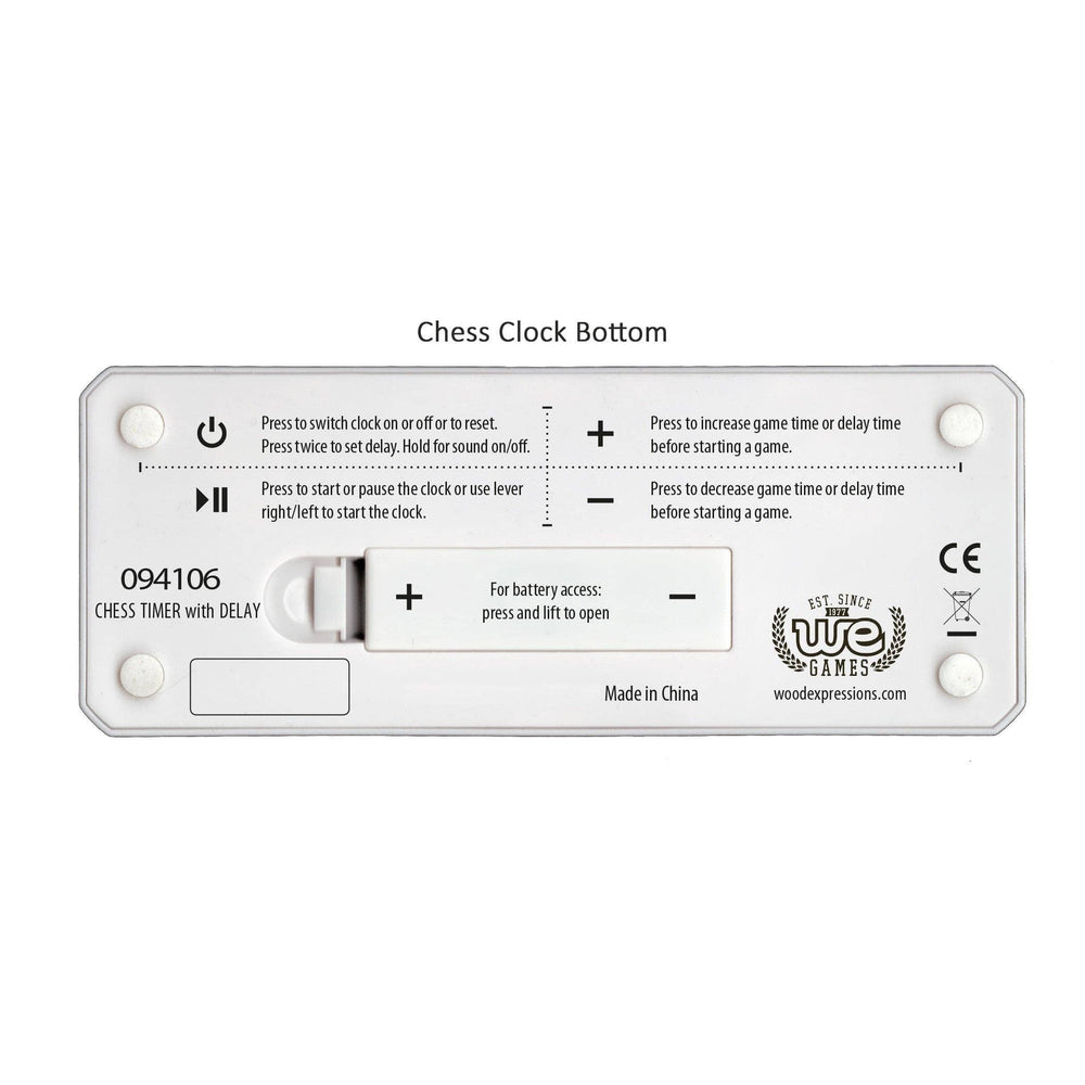 WE Games Digital Chess Clock/Game Timer with delay Button