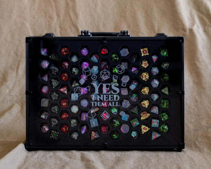 Yes I Need Them All | 26 Set Capacity | Plexi Glass Chest of Hoarding Dice Display Case