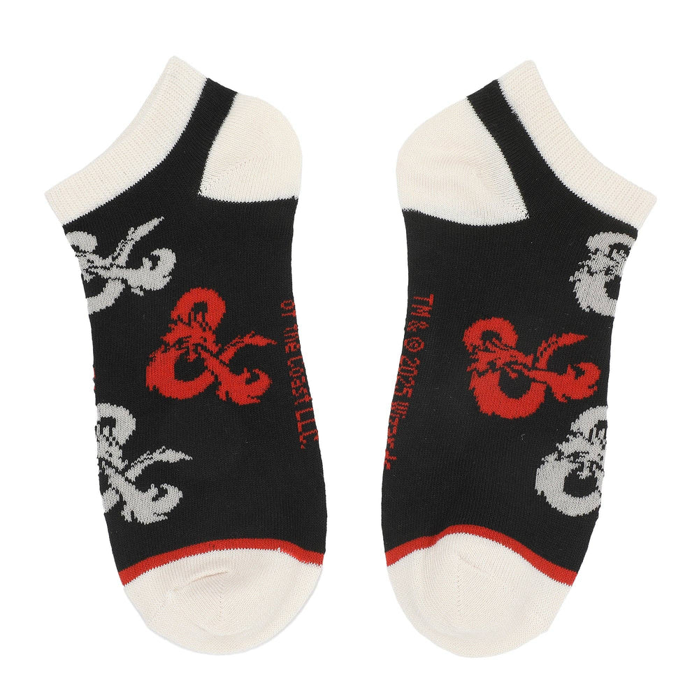 Dungeons & Dragons Logo, Verbiage, and Dice Womens Ankle Socks 5 Pack
