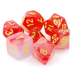 Red Milky RPG Dice Set