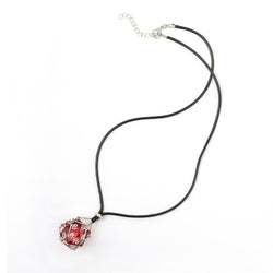 Mysticage Dice Chain Necklace with D20 - Black Leather Chain