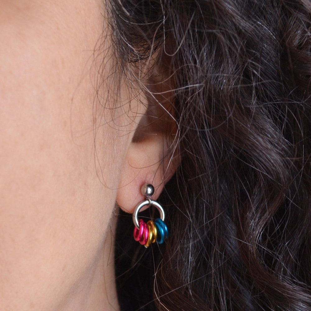 Pansexual Pride - Tiny Hoop Flag Earring