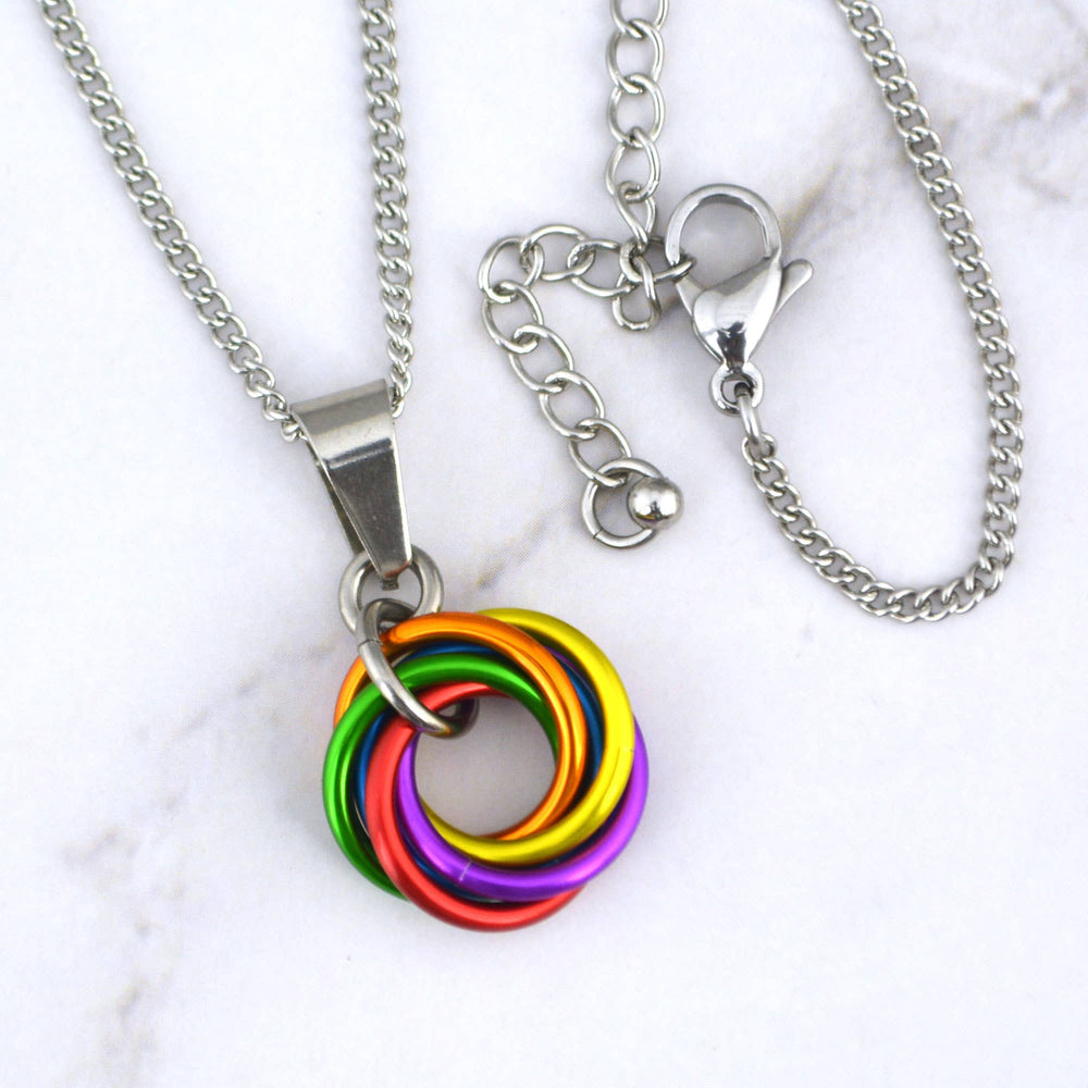 LGBTQ Rainbow Pride Pendant - Small Swirl
