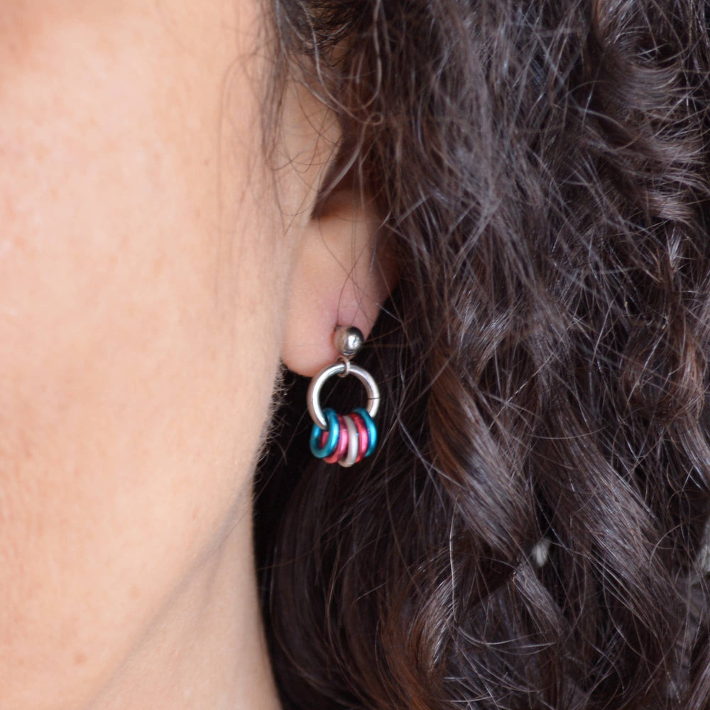 Transgender Pride - Tiny Hoop Flag Earring: Bold