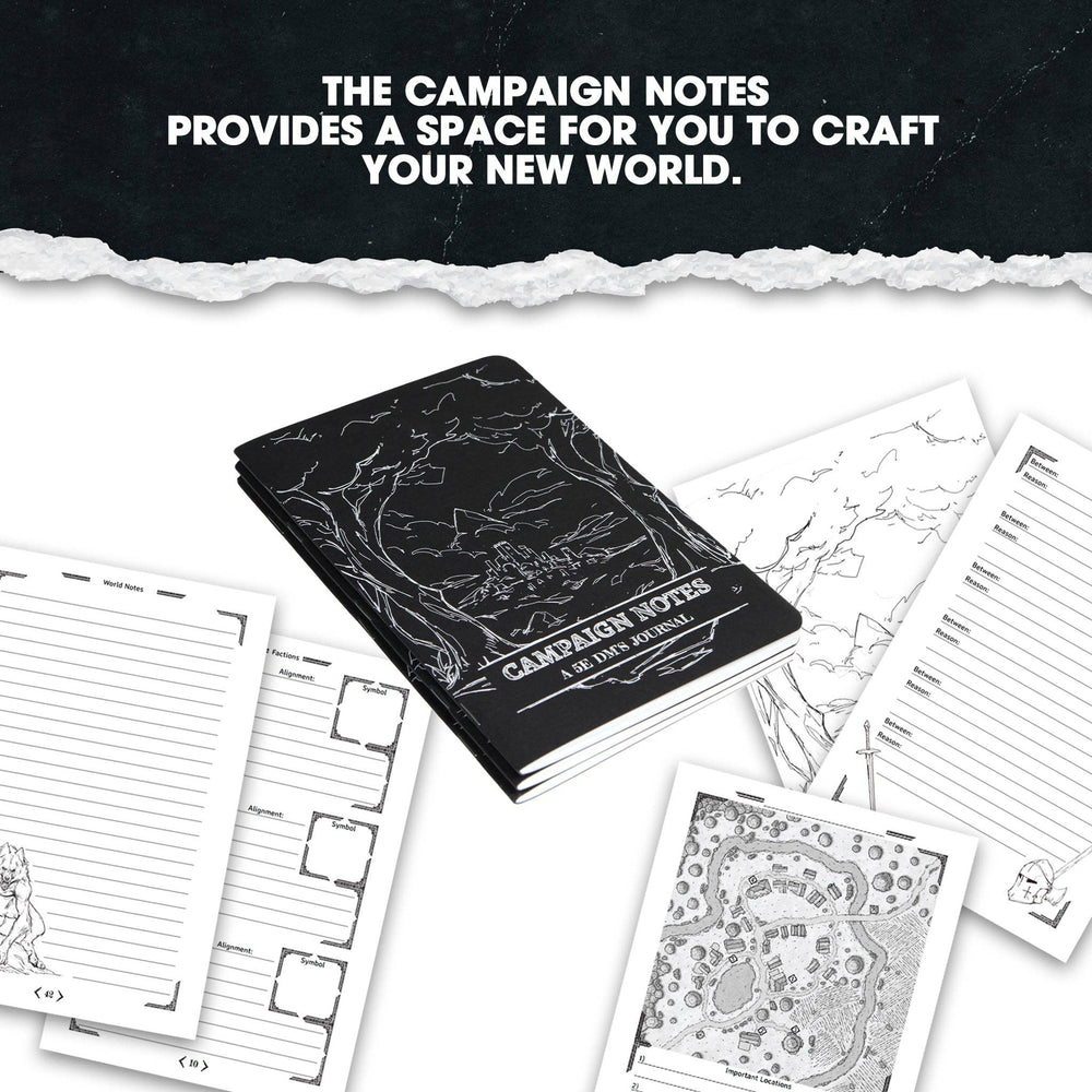 DM Journal Set – RPG Campaign Notebooks for D&D Game Masters: Black