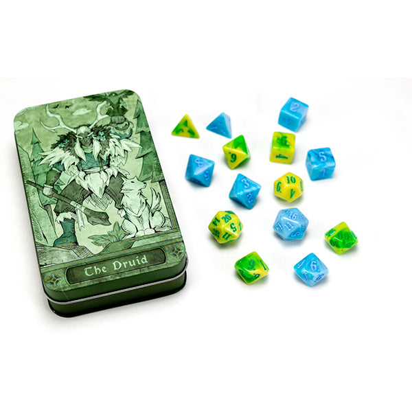 RPG Class Dice Tin - Druid Set (14 Dice)