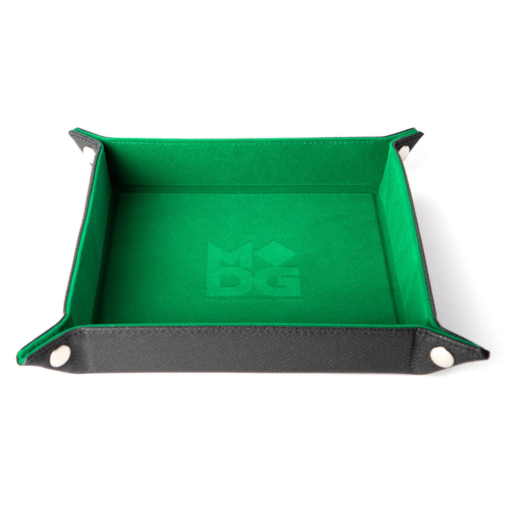 Velvet Folding Dice Tray with Leather Backing (7 Colors): Red