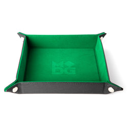 Velvet Folding Dice Tray with Leather Backing (7 Colors): Blue