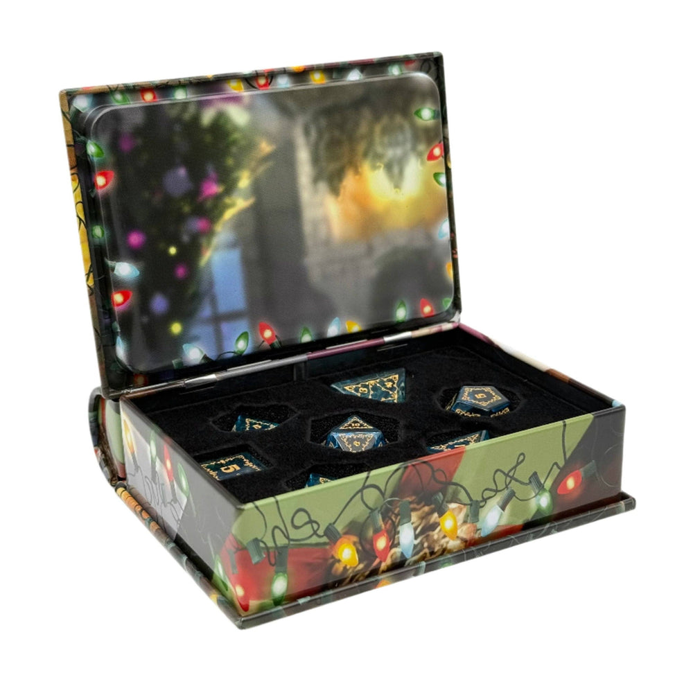 Holiday Orc Mystery Gemstone or Glass Dice Set with Premium Holiday Book Tin: Single