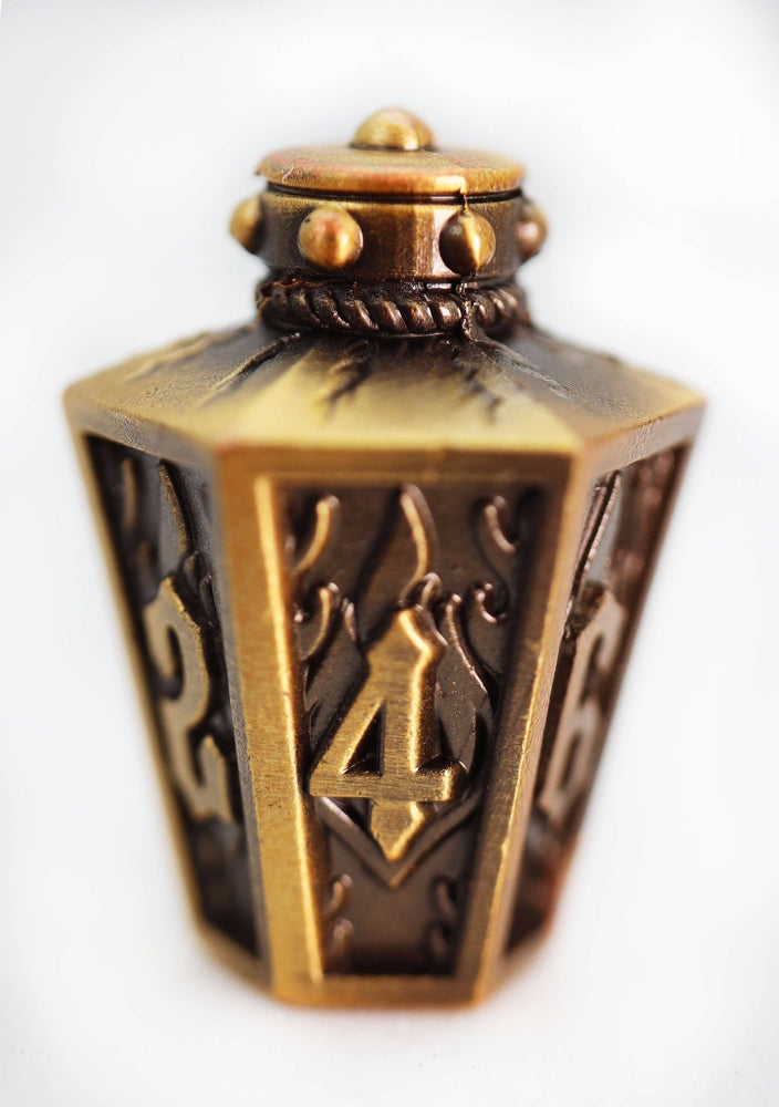 Moonlit Lantern: Golden Flames - Metal RPG Dice Set