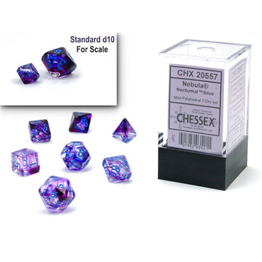 Chessex 7-Die Set Mini Nebula Luminary - Nocturnal/Blue