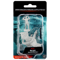 Nolzur's Marvelous Miniatures - Green Dragon Wyrmling & Afflicted Elf