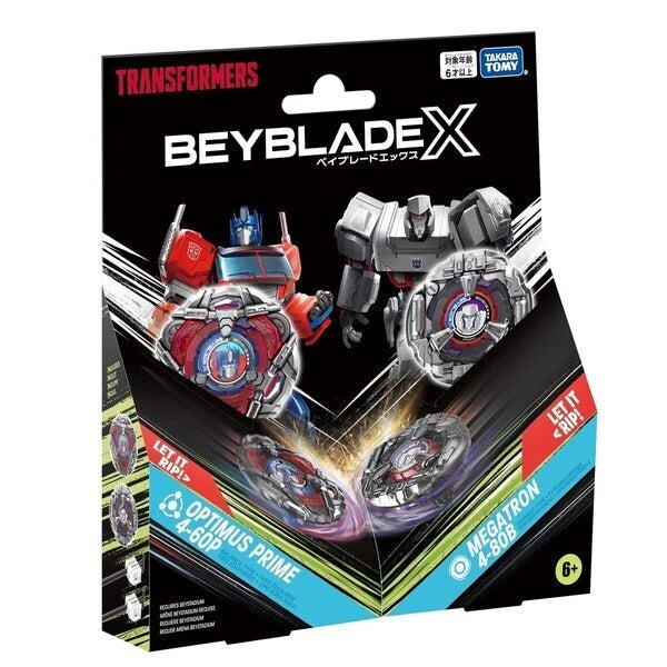 Takara Tomy Beyblade X Limited Edition BX-00 Double Starter Optimus Prime and Megatron